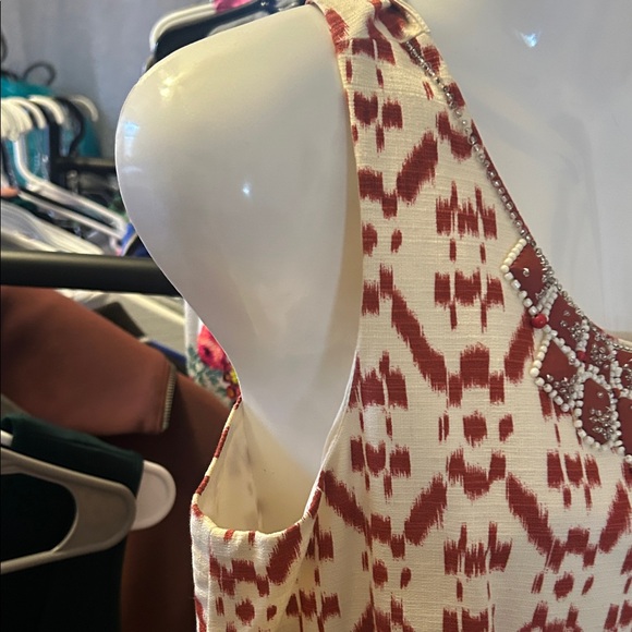 Gorgeous Antonio Melani Sleeveless Dress - Red and Cream W Pockets! - Picture 5 of 15